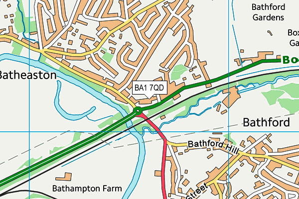 BA1 7QD map - OS VectorMap District (Ordnance Survey)