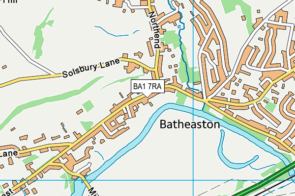 BA1 7RA map - OS VectorMap District (Ordnance Survey)
