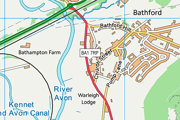 BA1 7RP map - OS VectorMap District (Ordnance Survey)