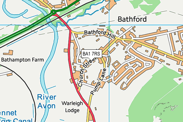 BA1 7RS map - OS VectorMap District (Ordnance Survey)