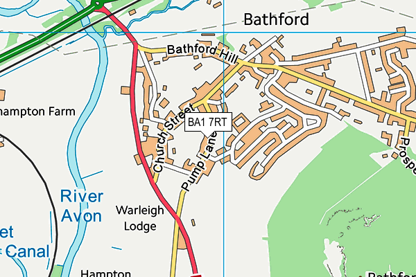 BA1 7RT map - OS VectorMap District (Ordnance Survey)