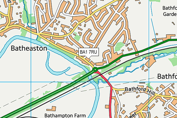 BA1 7RU map - OS VectorMap District (Ordnance Survey)