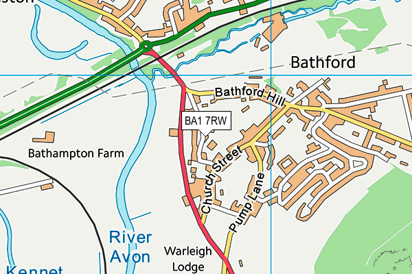 BA1 7RW map - OS VectorMap District (Ordnance Survey)