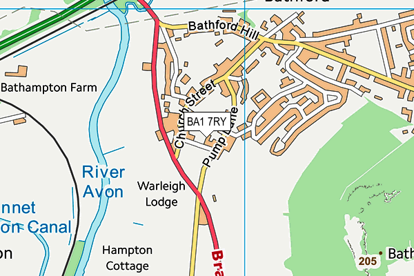 BA1 7RY map - OS VectorMap District (Ordnance Survey)