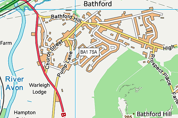 BA1 7SA map - OS VectorMap District (Ordnance Survey)