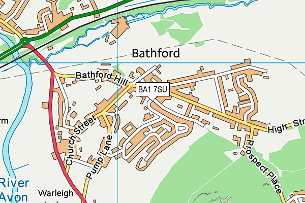 BA1 7SU map - OS VectorMap District (Ordnance Survey)