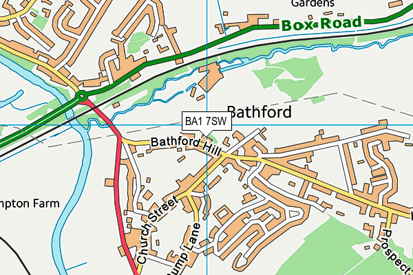 Bathford Playing Fields map (BA1 7SW) - OS VectorMap District (Ordnance Survey)