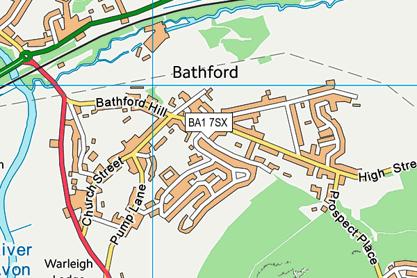 BA1 7SX map - OS VectorMap District (Ordnance Survey)