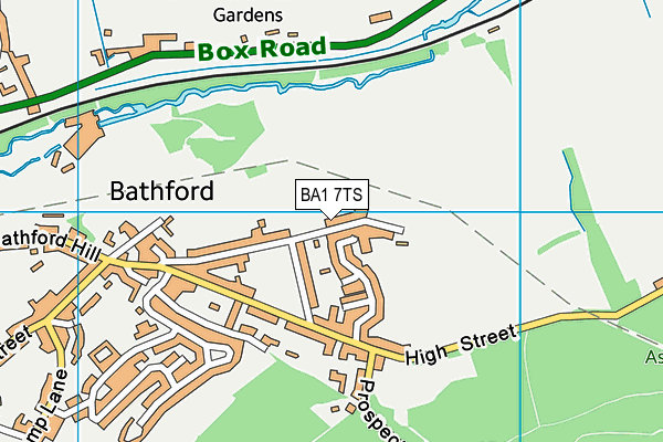 BA1 7TS map - OS VectorMap District (Ordnance Survey)