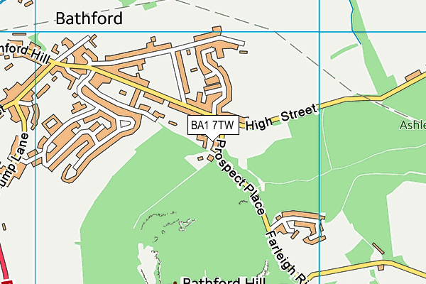BA1 7TW map - OS VectorMap District (Ordnance Survey)