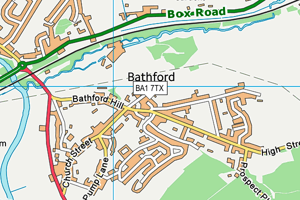 BA1 7TX map - OS VectorMap District (Ordnance Survey)