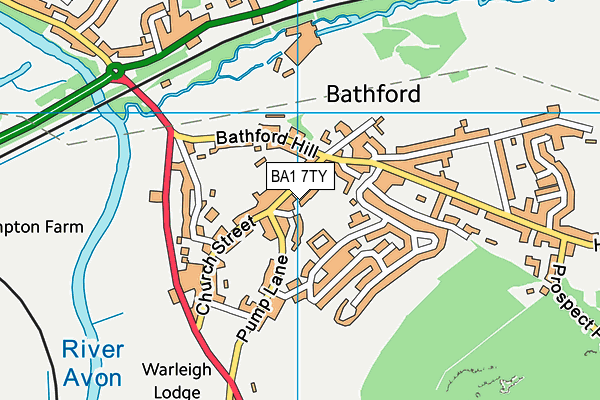 BA1 7TY map - OS VectorMap District (Ordnance Survey)