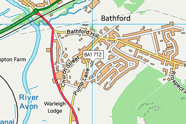 BA1 7TZ map - OS VectorMap District (Ordnance Survey)
