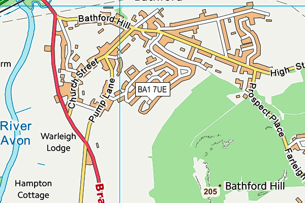BA1 7UE map - OS VectorMap District (Ordnance Survey)