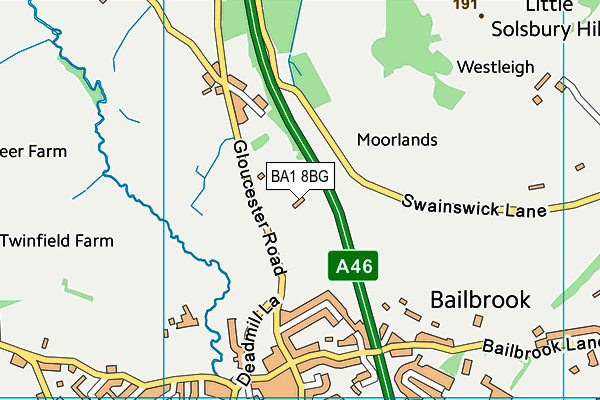 BA1 8BG map - OS VectorMap District (Ordnance Survey)