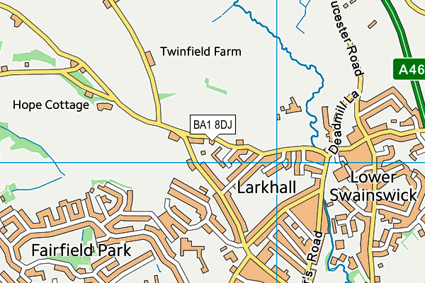 Larkhall Sports Club map (BA1 8DJ) - OS VectorMap District (Ordnance Survey)