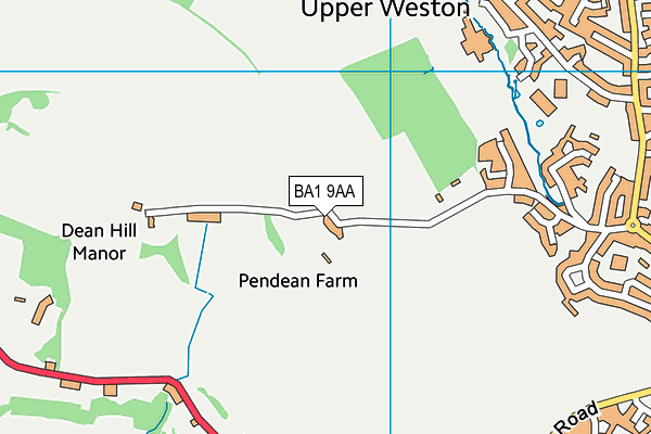 BA1 9AA map - OS VectorMap District (Ordnance Survey)