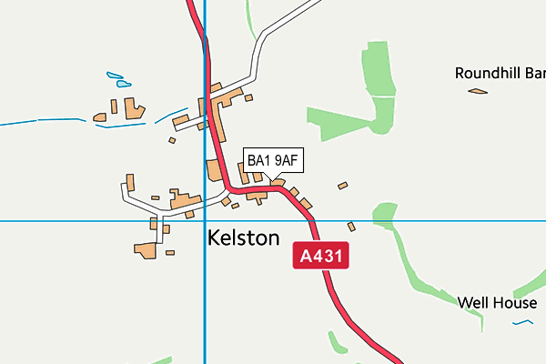 BA1 9AF map - OS VectorMap District (Ordnance Survey)