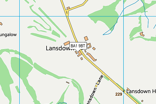 Lansdown Golf Club map (BA1 9BT) - OS VectorMap District (Ordnance Survey)