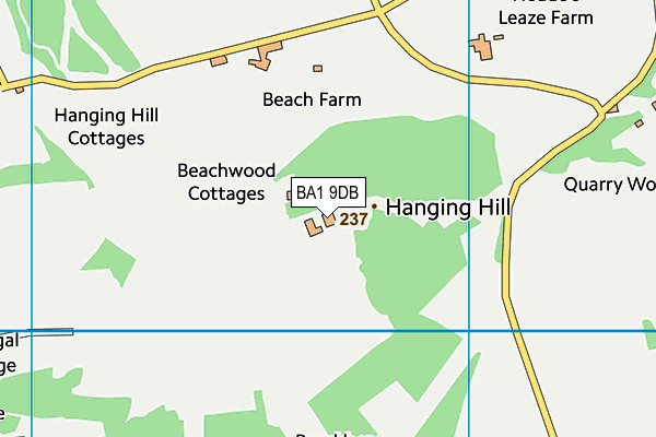 BA1 9DB map - OS VectorMap District (Ordnance Survey)