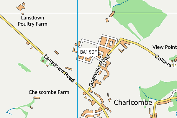 BA1 9DF map - OS VectorMap District (Ordnance Survey)