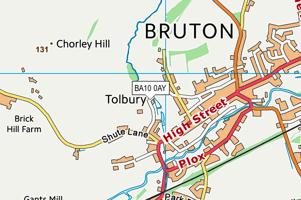 BA10 0AY map - OS VectorMap District (Ordnance Survey)