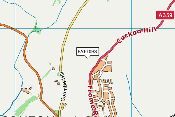 BA10 0HS map - OS VectorMap District (Ordnance Survey)