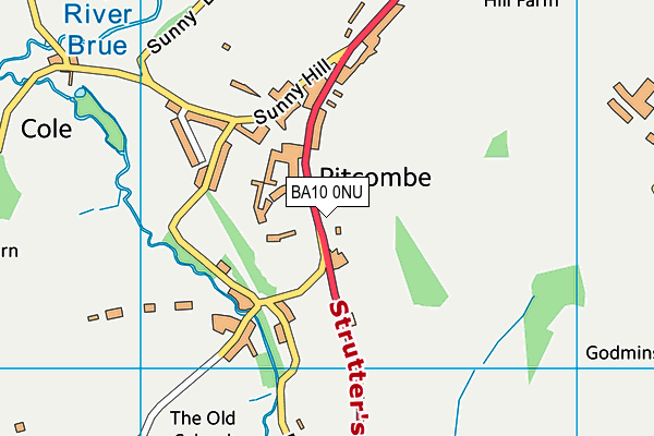 BA10 0NU map - OS VectorMap District (Ordnance Survey)