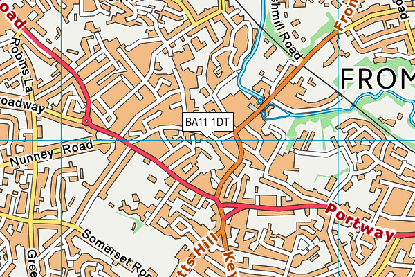 BA11 1DT map - OS VectorMap District (Ordnance Survey)