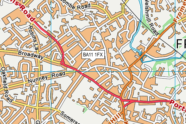 BA11 1FX map - OS VectorMap District (Ordnance Survey)