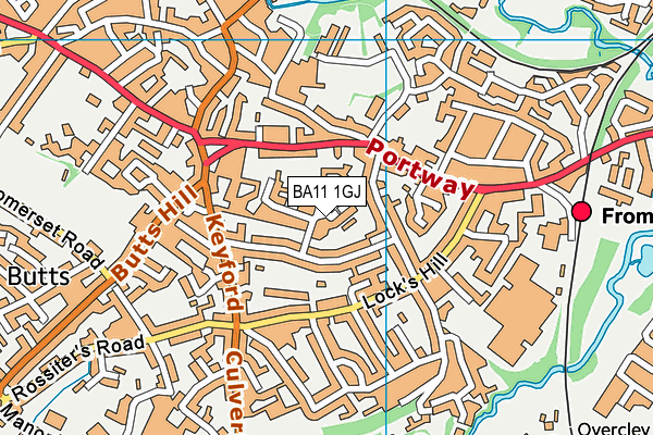 BA11 1GJ map - OS VectorMap District (Ordnance Survey)