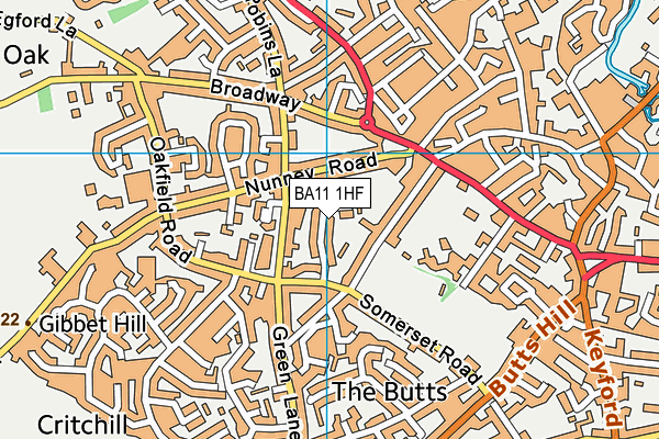 BA11 1HF map - OS VectorMap District (Ordnance Survey)