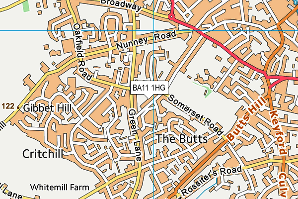 BA11 1HG map - OS VectorMap District (Ordnance Survey)