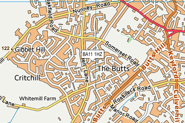 BA11 1HZ map - OS VectorMap District (Ordnance Survey)