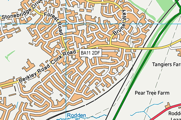 BA11 2DF map - OS VectorMap District (Ordnance Survey)