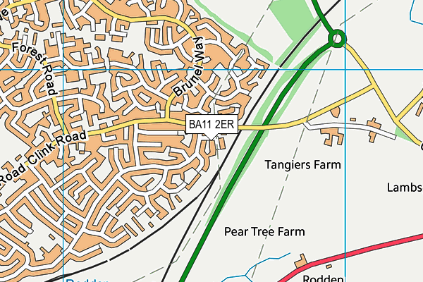 BA11 2ER map - OS VectorMap District (Ordnance Survey)