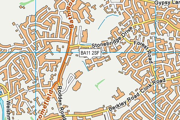 BA11 2SF map - OS VectorMap District (Ordnance Survey)