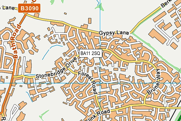 BA11 2SQ map - OS VectorMap District (Ordnance Survey)