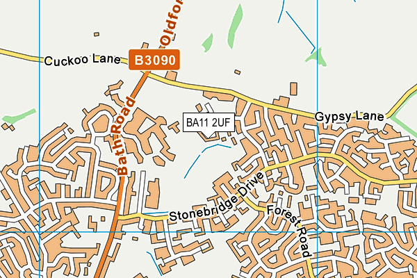 BA11 2UF map - OS VectorMap District (Ordnance Survey)