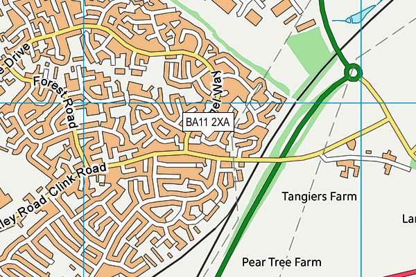 BA11 2XA map - OS VectorMap District (Ordnance Survey)