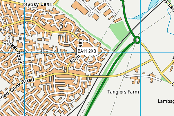 BA11 2XB map - OS VectorMap District (Ordnance Survey)