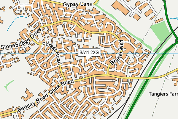 BA11 2XG map - OS VectorMap District (Ordnance Survey)