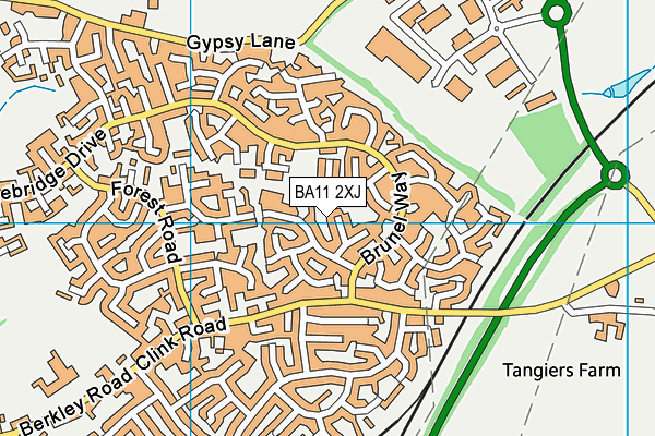 BA11 2XJ map - OS VectorMap District (Ordnance Survey)