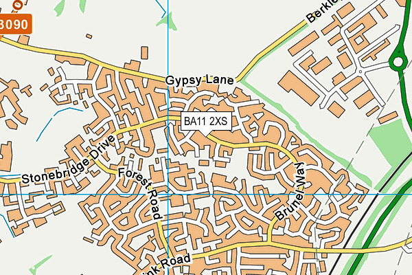 BA11 2XS map - OS VectorMap District (Ordnance Survey)