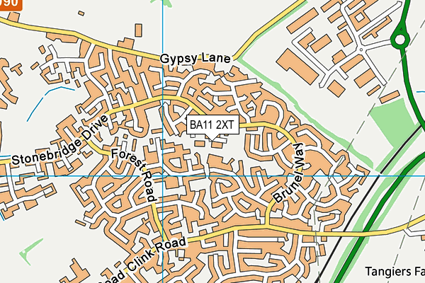 BA11 2XT map - OS VectorMap District (Ordnance Survey)