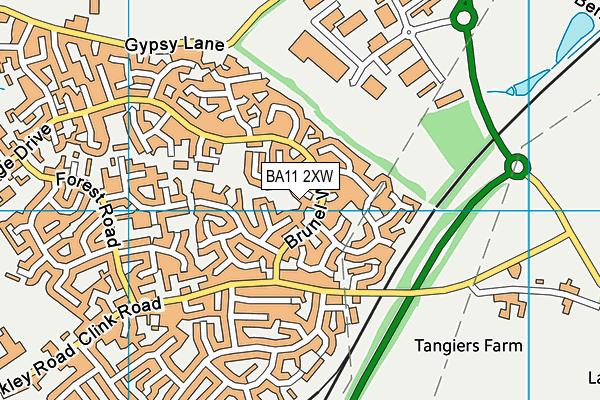 BA11 2XW map - OS VectorMap District (Ordnance Survey)