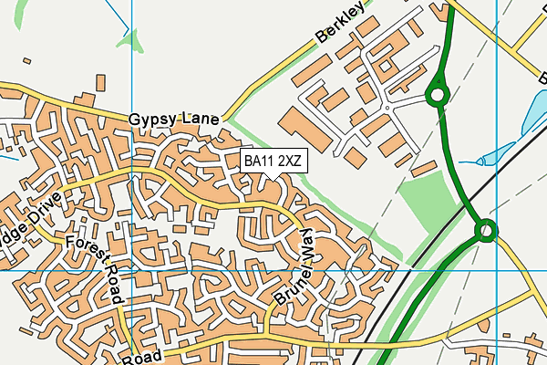 BA11 2XZ map - OS VectorMap District (Ordnance Survey)