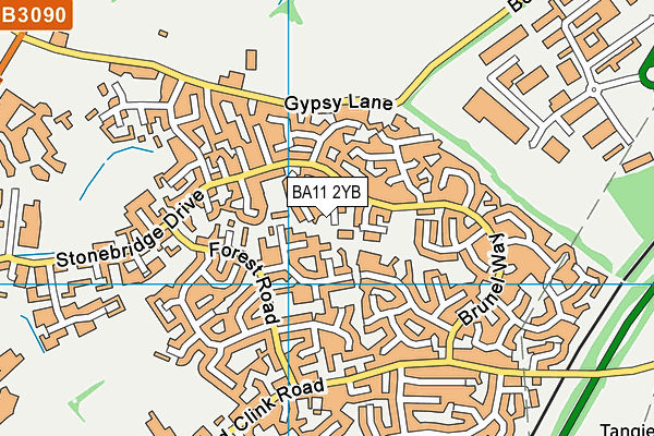 BA11 2YB map - OS VectorMap District (Ordnance Survey)