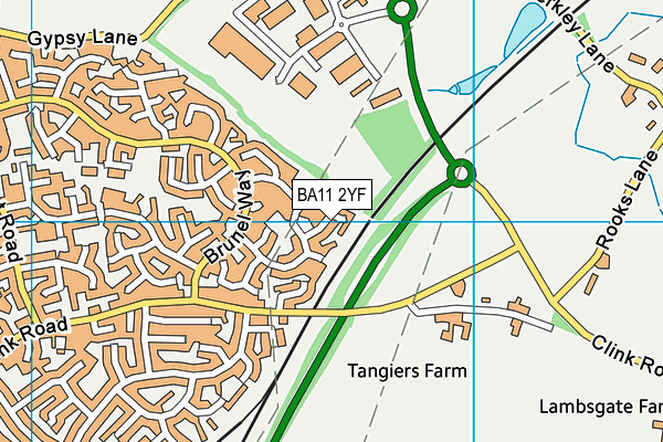 BA11 2YF map - OS VectorMap District (Ordnance Survey)