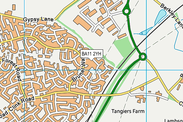 BA11 2YH map - OS VectorMap District (Ordnance Survey)